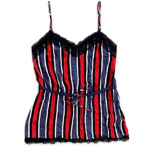Zara Trf Collection XS Striped Tank Top with Cinching String
